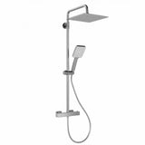 Garvee Duschsystem Termostato Seguro Regadera XXL Acero Inoxidable 25x25cm Negro/Cromo Baño Moderno - Cromado espejo