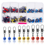Garvee Set de 100 Giratorios de Pesca con Metal Galvanizado para Agua Dulce y Salada Alta Resistencia Rotación Suave Portátil Transparente