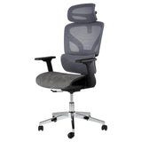 Garvee Silla De Oficina Ergonómica Alta Respaldo Malla Ajuste 4D Brazos Soporte Lumbar Asiento Deslizante Gris Para Oficina En Casa - Gris