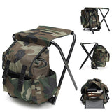 Garvee Taburete plegable para camping, silla portátil de tela Oxford, soporta 100kg, camuflaje, mochila incluida, pesca y picnic