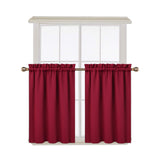 Garvee Set de dos cortinas de cocina de tela opaca de doble cara 230GSM, 66.04x76.2cm, color rojo, para Alemania - Rojo