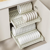 Garvee cajón telescópico para secadora de platos, escurridor para cocina 42x40x8.5cm sin taladrar, Blanco