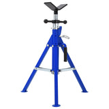Garvee Soporte de Tubo V-Head Ajustable 71-132 cm 1125 kg Acero Plegable Anticorrosión para Soldadura y Reparación Azul - Azul