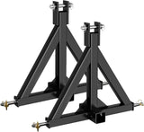 Garvee Adaptador de Enganche Tractor 3-Puntos 5 cm Receptor Acero Tri-Placa para Uso Agrícola Pack de 2 Negro