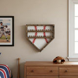 Garvee Vitrina De Pared Para Anillos De Béisbol En Madera - 3 Niveles, Capacidad 24 Anillos, Color Blanco, 36x36cm, Ideal Para Colecciones Y Regalos