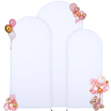 Garvee Cubierta De Arco Para Bodas 3 Piezas Spandex Elástico Resistente Lavable Fondo Para Fotos Decoración Romántica - Blanco