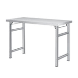 Garvee Mesa Plegable de Acero Inoxidable 201 de un Nivel para Cocina o Taller 152x61x85cm