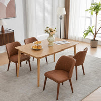 Garvee Pack de 4 Sillas para Comedor de Piel PU Estilo Wingback Asiento Acolchado con Espuma y Patas Robustas de Madera Sillas Modernas de Cocina y Salón Color Marrón