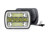 Garvee Faro LED para motocicleta, 400W, 40000lm, IP67, luz diurna y larga distancia, interruptor, color negro, 127x178mm / 152x178mm