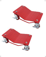 Garvee Set De 2 Dolly Para Auto Ruedas Giratorias 360° Plataforma Antideslizante Acero Carbono Rojo - 