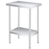 Garvee Mesa de Trabajo de Acero Inoxidable con Ruedas Bloqueables para Chefs en Cocina o Taller 36x61cm Plateado - 