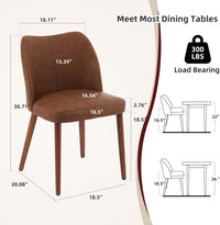 Garvee Pack de 4 Sillas para Comedor de Piel PU Estilo Wingback Asiento Acolchado con Espuma y Patas Robustas de Madera Sillas Modernas de Cocina y Salón Color Marrón