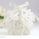 Garvee 50pcs Caja de Dulces Mariposa Hueca con Cinta para Boda Baby Shower Fiesta Elfenbein