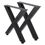 Garvee Patas de Mesa de Metal Set de 2 en Forma X, Núcleo Hueco 71x59,4 cm Negro para Mesa de Sala, Comedor y Oficina (DIY) - Negro-B