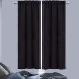 Garvee Cortina opaca de cocina negra 66x114cm, 2 piezas, estilo rural, cortina de bistró para dormitorio y cocina