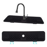 Garvee Alfombrilla de Silicona Grande para Grifo, Antideslizante Autodrenante, Material Alimentario, Negra para Cocina y Baño
