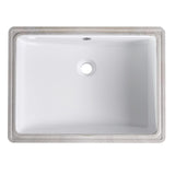 Garvee Lavabo Undermount de Cerámica Blanca, Diseño Rectangular con Desbordamiento, Para Baños Modernos, 55×40×20 cm - Lavabo Subencimera X16 55 x 40 x 20 cm
