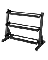Garvee Soporte para Mancuernas 3 Niveles Capacidad 454kg Acero Carbono Recubrimiento en Polvo Organizador Gimnasio Hogar Negro
