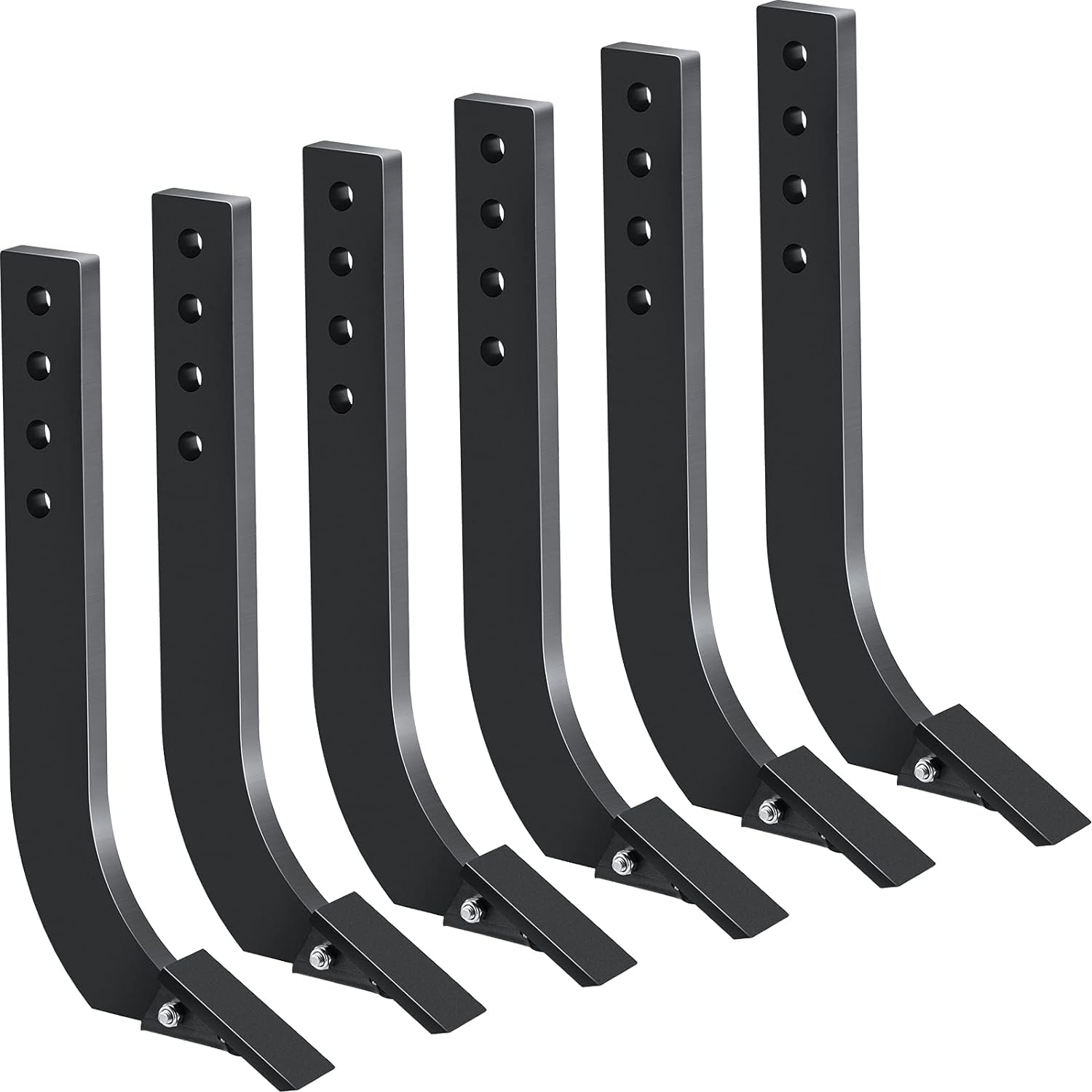 Garvee Caja de cuchilla para tractor con 40.6cm dientes de rastrillo, acero resistente, 4 orificios ajustables, para arado y nivelación de suelo