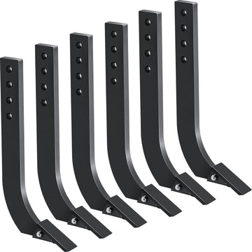 Garvee Caja de cuchilla para tractor con 40.6cm dientes de rastrillo, acero resistente, 4 orificios ajustables, para arado y nivelación de suelo