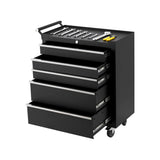 Garvee Caja de Herramientas 6 Cajones 61 cm con Ruedas y Cerradura Acero Resistente para Talleres y Garajes Espacio Amplio Negro