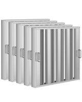 Garvee Filtro de Campana Acero Inoxidable 430, Baffle 4 Ranuras, Cocina Comercial, 50 × 39 cm - 