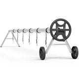 Garvee Reel para Cubierta de Piscina de Aluminio 427 cm - Rodamientos Mejorados, Marco Resistente a la Oxidación para Piscinas Enterradas - Negro