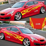 Garvee Vinilo Para Coche Con Llamas 3D Y Tótem, Adhesivo Autoadhesivo, Decoración Amarilla, Estilo De Cuerpo Completo, Resistente, Fácil De Aplicar, Ideal Para Autos Deportivos