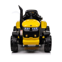 Garvee Tractor Eléctrico Infantil 12V con Remolque y Control Remoto - Amarillo