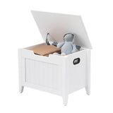 Garvee Banco de Almacenamiento con Bisagras de Seguridad, Banco Zapatero Abatible 60 cm Con Patas de Madera, Blanco para Entrada y Sala - Blanco