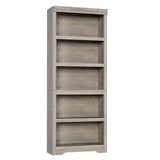 Garvee Estantería de Granja Alta 191cm con 2-6 Niveles Ajustables, MDF Resistente, Diseño Elegante, Antivuelco, para Sala y Oficina, Negro - Gris Carolina Textura