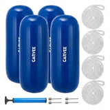 Garvee Protectores para Barco 4 Piezas 25x71cm, PVC Resistente, Centro Acanalado, Cuerdas Incluidas - Azul