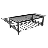 Garvee Organizador de pared para herramientas 2 niveles, metal resistente, color negro, 59.5x24.5x16.5cm, ideal para taller y garaje - Negro 2 niveles