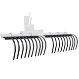 Garvee Rastrillo Paisajístico 152 cm para Tractor y ATV, 20 Dientes Removibles, Acero Carbono Recubierto, Negro, Jardinería