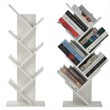 Garvee Estantería de Libros en Forma de Árbol, Blanca, 6 Niveles, Ahorra Espacio, 51x30x17.3cm, para Sala y Oficina
