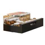 Garvee Cajón telescópico extraíble para cocina 40x43x9 cm acero al carbono sin taladrar multifuncional negro - Negro