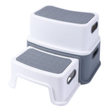 Garvee Escalera para niños de 2 escalones, antideslizante, segura y resistente, plástico sin BPA, para baño y cocina, ligera y fácil de mover - Gris