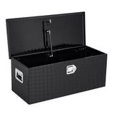 Garvee Caja de herramientas 91x38x38 cm de Aluminio con Patrón de Diamantes de Alta Resistencia para Pick Up y Remolques Negro - Negro