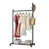 Garvee Perchero Metálico con Ruedas, Racks para Ropa Rodantes, Soporta 54 kg, Metal Duradero, Minimalista, para Dormitorio y Sala, 86×43×170 cm - Negro