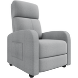 Garvee Sillón Reclinable para Adultos con Ergonomía Ajustable, Bolsillo Lateral, Respaldo Alto, Brazos Anchos, Asiento Acolchado para Sala de Estar - Gris Claro
