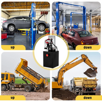 Garvee Unidad de Potencia Hidráulica 12V 2.2KW Doble Efecto con Tanque de Acero 4L - Bomba Hidráulica para Remolque Volquete, Elevador de Coches y Maquinaria