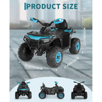 Garvee Quad Eléctrico Infantil 12V Todo Terreno Azul Turquesa, 2 Motores Potentes, Control Parental, Suspensión, LED, Bluetooth, USB para Niños 3-8 Años