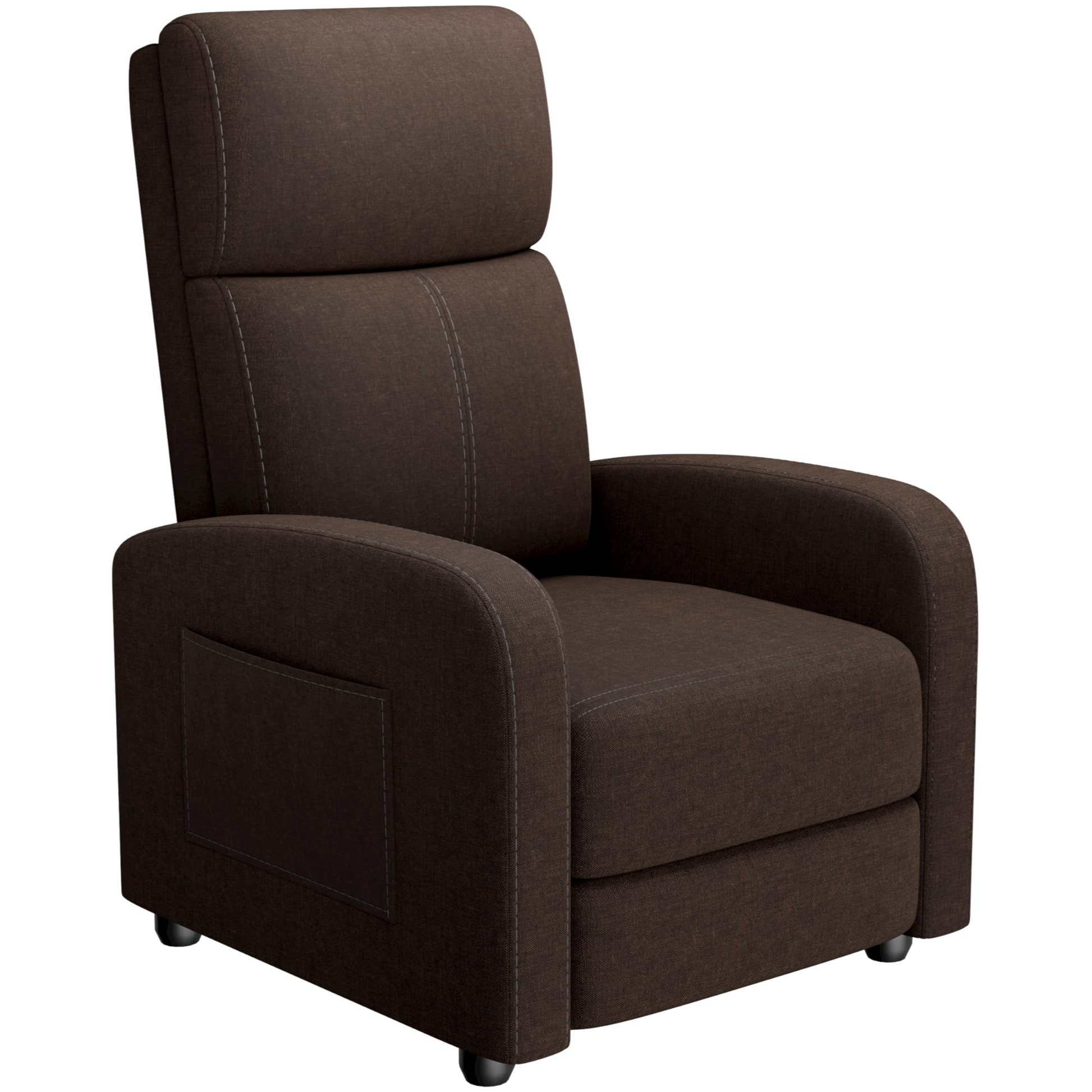 Garvee Poltrona Relax Reclinable con Schienale y Poggiapiedi Ajustables, Tela Transpirable, Diseño Compacto para Sala y Dormitorio, Estructura Robusta, Color Neutro