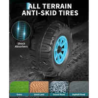 Garvee Quad Eléctrico Infantil 12V Todo Terreno Azul Turquesa, 2 Motores Potentes, Control Parental, Suspensión, LED, Bluetooth, USB para Niños 3-8 Años