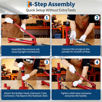 Garvee Gato Hidraulico Separador para Reparacion de Carroceria de Acero Resistente con Maletin, 20 Toneladas Rojo