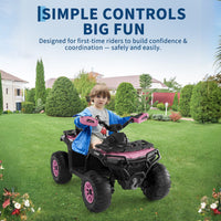 Garvee Quad Eléctrico 12V, 2 Motores, Suspensión, LED, Bluetooth, Música, USB, Control Parental, Ruedas de Plástico Off-Road, 3-6 años, Exterior, Rosa