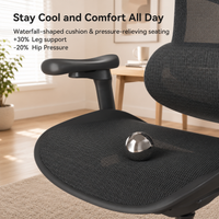 Garvee Silla De Oficina Ergonómica  Con Soporte Lumbar Dinámico, Reposabrazos 3D Ajustables, Malla Transpirable, Base De Aluminio Para Oficina En Casa
