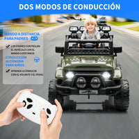Garvee Coche Eléctrico 12V, Bluetooth, Luces LED, Seguridad, Control Remoto, 3-6 años, Interior y Exterior, Verde