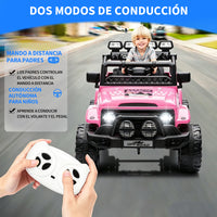 Garvee Coche Eléctrico para Niños 12V, Vehículo Todoterreno Infantil con Control Remoto 2.4G, Bluetooth, Música y Luces LED, 3-6 Años, Rosa