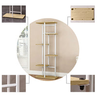 Garvee Expositor Botánico Vertical de 6 Alturas para 7 Macetas con Ahorro de Espacio para Decoradores en Esquinas o Patios Roble Natural